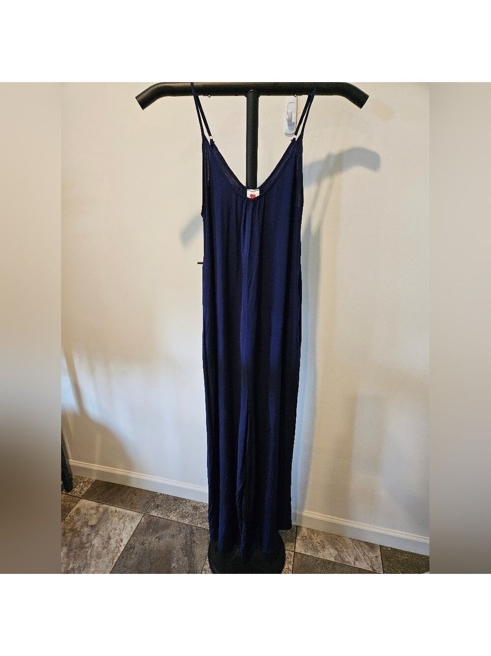BUENOS NINOS NAVY BLUE JUMPSUIT SIDE POCKETS SPAGHETTI STRAPS SIZE MEDIUM